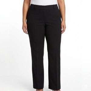 Talbots Dress Pants Womens 20W Plus Black Newport Twill Flat Front Work Office